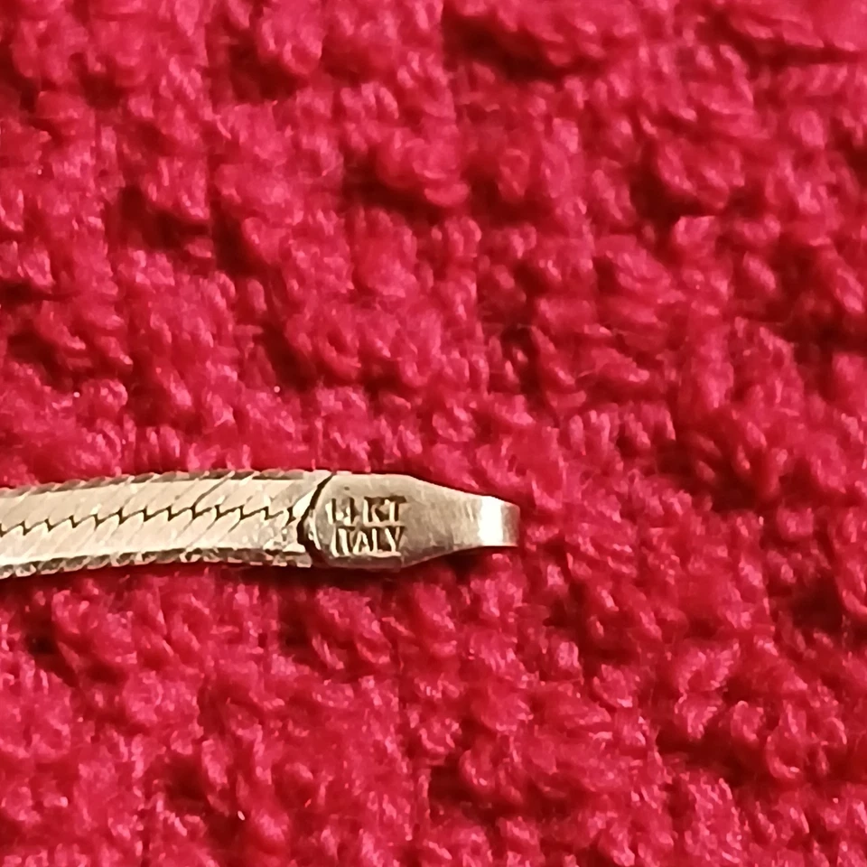 PULSERA ESPIGA VINTAGE 14K ESTAMPADA ITALIA 3MM 7" Foto 3 de 4