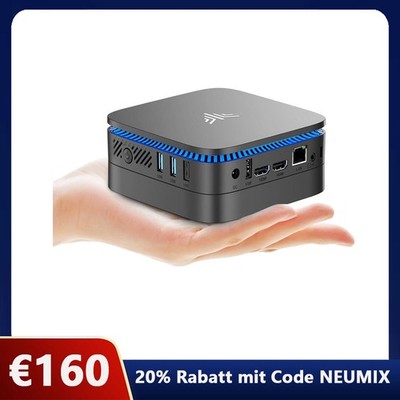 NiPoGi AK1PLUS Mini PC Intel N5030 (bis 3,1 GHz) 8GB LPDDR4 256GB SSD Win11 PRO