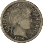 1896 Barber Silver Dime VG Very Good 10c Coin Collectible SKU:CP686