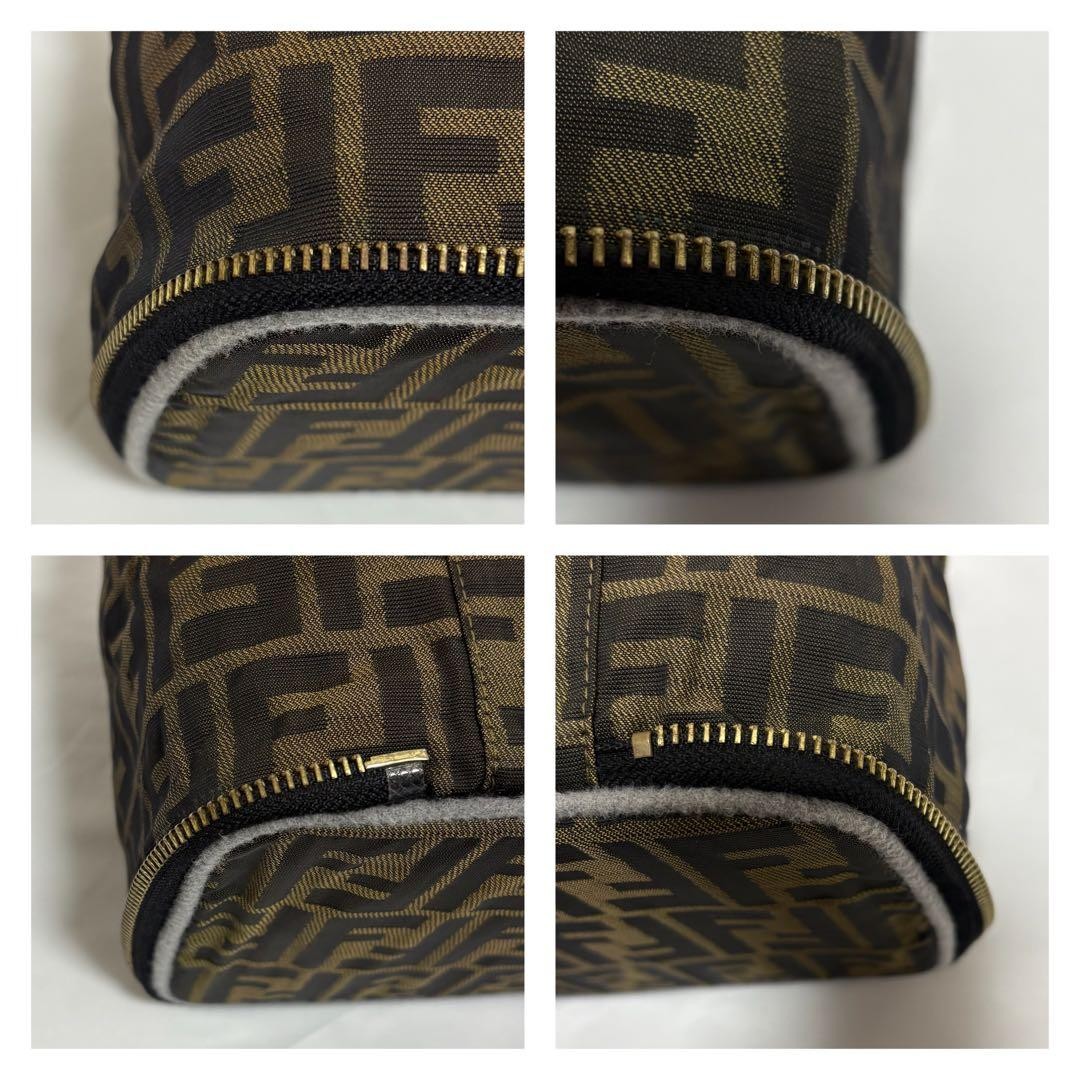 FENDI Zucca pattern vanity bag canvas pouch with dust bag Women's Auth thumbnail 7