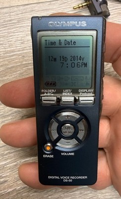 Olympus DS-50 USB PC Interface 1GB Digital Voice Compact Pro Recorder w/ 2 Mics