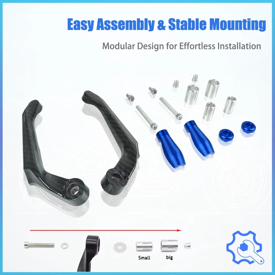 Handguard Brake Clutch Lever Protector Fit For Yamaha YZF R1 R3 R6 R25 FJR1300 - Image 2 of 4