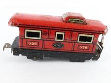 Marx O New York Central NYC 556 Metal Red Black Caboose Train Car
