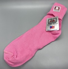 Vintage Ribbed Cuff Ankle Slouch Bobby Socks Ribbed New Old Stock Pink 9-11