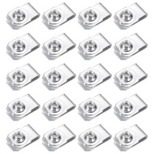 20 Pack U-Style Clip-On M5-0.8 Nut U-Type Fasteners Silver