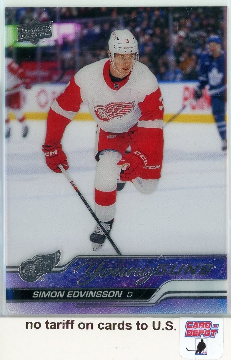 2023-24 Upper Deck Young Guns Clear Cut Parallel #228 Simon Edvinsson