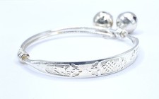 925 Sterling Chinesisch Glück Kultur Baumeln Glocken Baby Armband Fußkettchen