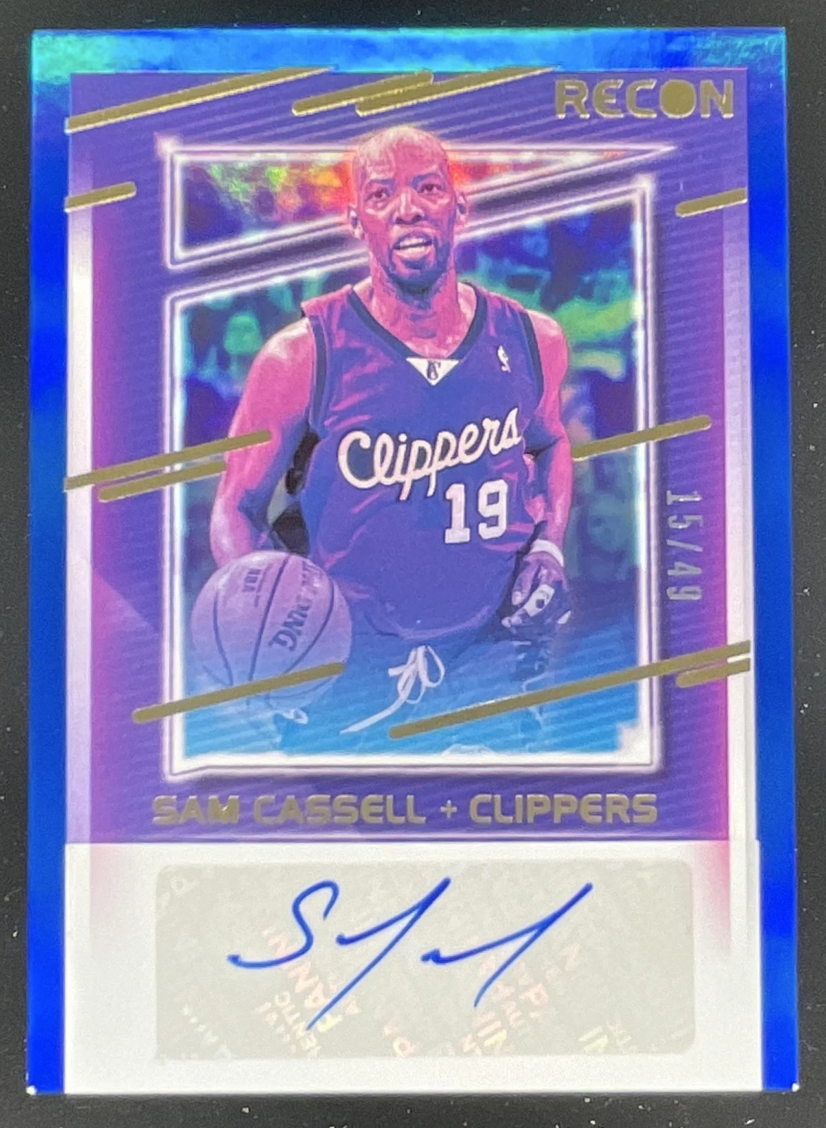 2020-21 Panini Recon Signatures Blue #RS-SAM Sam Cassell Auto /49
