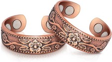 Copper Rings for Women, Thumb Rings 99.99 Pure Copper Magnetic Rings with 350...