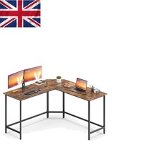 Stylish L-Shaped Gaming Desk with Cable Management - Easy Assembly Rustic Finish