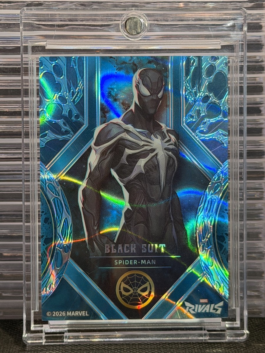 Black Suit Spider-Man 2026 Marvel Rivals #8 Blue Refractor /100