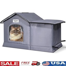 Waterproof Insulated Cat Shelter Outdoor All-Season Tool-Free Assembly Multi-Cat