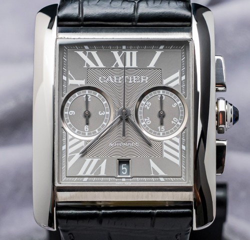 Cartier Tank MC Chronograph 44mm Gray Dial $14K MSRP eBay Live W5330008