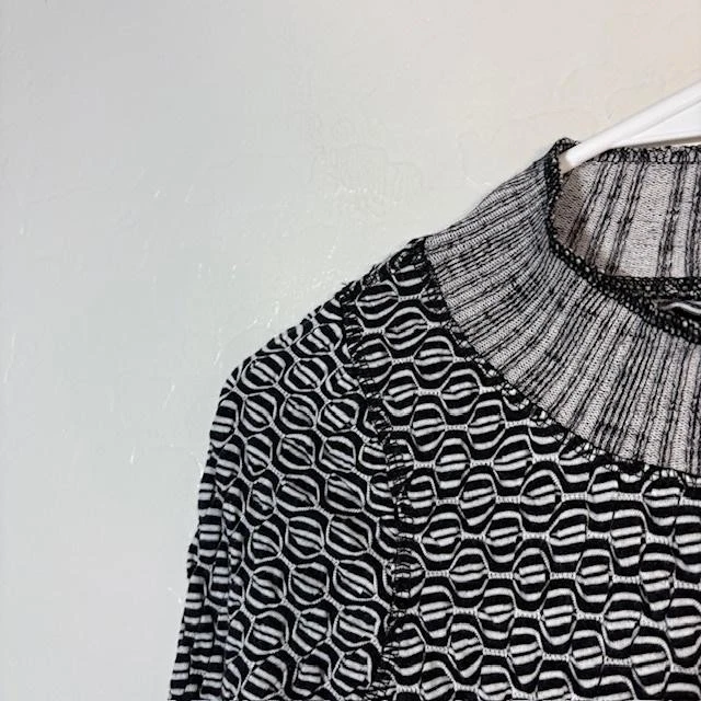 Suéter Free People Mujer Pequeño Negro Blanco Cuello Simulado Recortado Manga Larga Tejido Foto 2 de 4