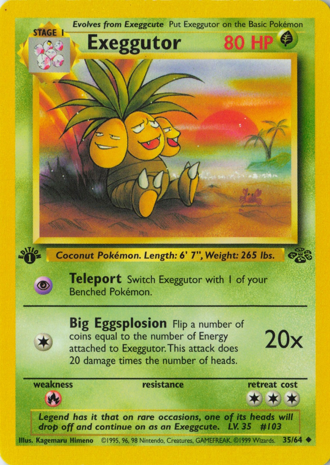 1999 Jungle Exeggutor #35/64 Uncommon, First Edition