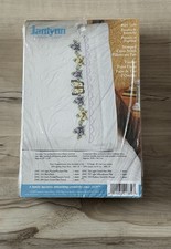 Janlynn Stamped Cross Stitch Pillowcase Pair 021-1339 Pansy  Butterfly 2009