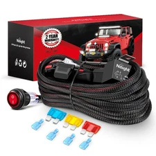 Nilight Led Light Bar Wiring Harness 2 Lead Nylon 14 AWG Power Relay Blade Fuse