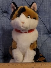 FAO Schwarz Calico Kitty Cat Plush Stuffed Animal 11" 2015 Toys R Us Red Collar