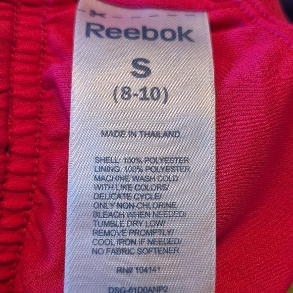 Reebok girls size Small 8-10 purple pink & lime shorts with liners VGUC thumbnail 5