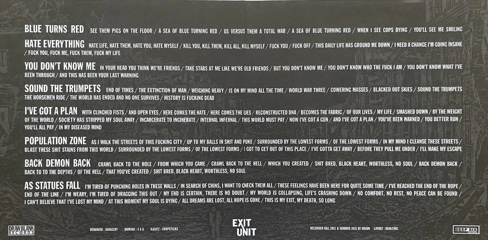 EXIT UNIT 7” VINYL HARDCORE PUNK LACK OF INTEREST INFEST TO THE POINT MANPIG Foto 3 de 4