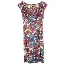 Lauren Ralph Lauren Womens Size 2 Dress Colorful Paisley Cowl Neck Midi Elegant