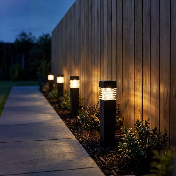 4X Solarlampe AußEnleuchte Gartenleuchte Led Steckleuchte Grau Garten Wegelampe-image