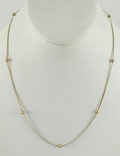 14K yellow gold ladies 18.5" bead station necklace 2.6g