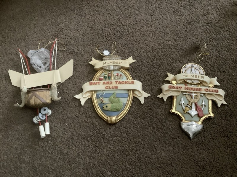 Lot Of 3 Fishing Themed Ornaments 