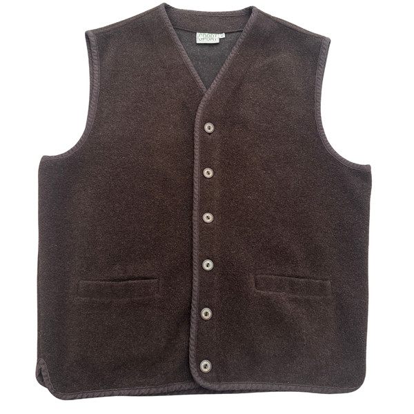 Chaleco Lacoste Sport Vintage Marrón Talla M (EU 50) Lana Mezcla Clásico Hombre