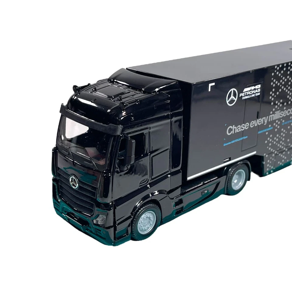 Modellino Camion Bburago 1/43 Mercedes Benz Actros Gigaspace Racing Transporter - Immagine 2 di 4