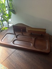 Vintage MCM Mid Century Wood Walnut Desk Vale...