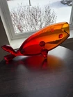 Large Amberina Glass Fish Sculpture (MCM / Blenko Style)