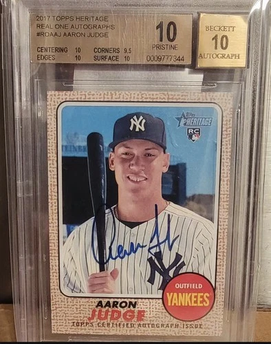 2017 Topps Heritage Real One Auto Aaron Judge RC BGS 10/10 POP 12!!