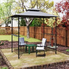 Barbecue Picnic Patio Canopy Tent BBQ Gazebo Shelter-Gray