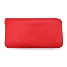HERMES Long Wallet Azap Silk in Veau Epsom Leather Zip Around Red Authentic