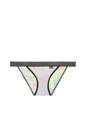Victoria's Secret PINK Mesh Trim Bikini Panty Heather Silver Floral