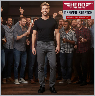 HERO DENVER STRETCH | grey structure | Jeans Hose | HERREN