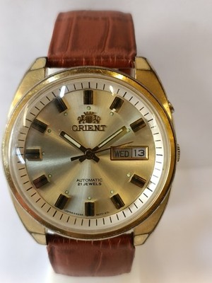 ORIENT 21J AUTOMATIC GOLD DIAL G469827-7A JAPAN MEN'S WORKING