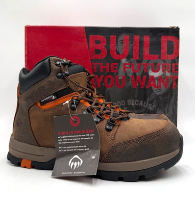 WOLVERINE GRAYSON MID ST Men's NEW Steel Toe Work Boot Brown US Size 8.5 M