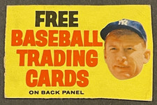 1963 Post Cereal Mickey Mantle Front Panel Advertising Card Hand Cut NY Yankees