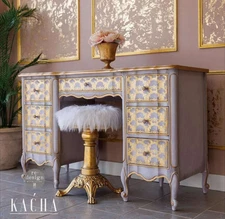 Kacha & Redesign With Prima GOLDEN LACEWORK Gold Foil Middy Decor Transfer Decal