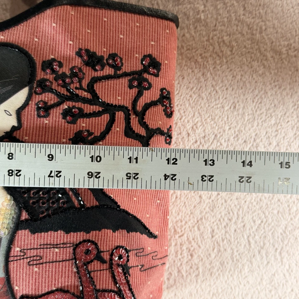 Bolso Isabelle Fiore Top Lock Luna Jardín Geisha Cuentas Lentejuelas Bordado Foto 3 de 4