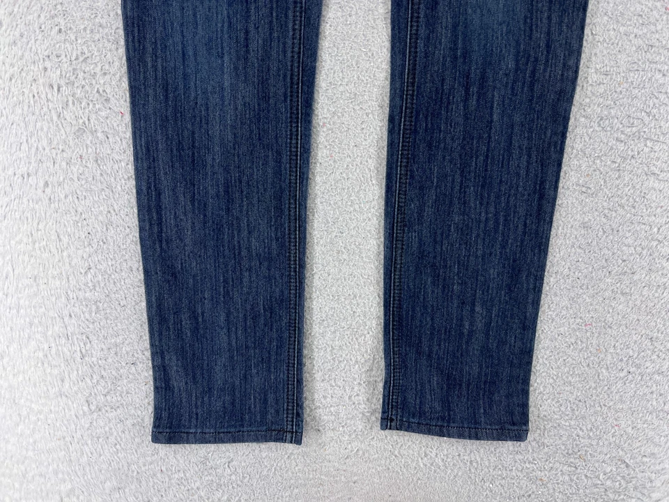 Pantalones de mezclilla Clash para mujer 9 azules tiro bajo ajustados algodón oscuro brillante 29x30 Foto 2 de 4
