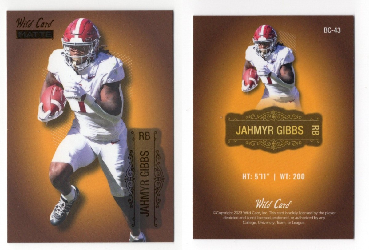 JAHMYR GIBBS 2023 WILD CARD MATTE BC-43 ALABAMA CRIMSON TIDE