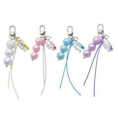 Unique Acrylic Alloy Pin Pendant Keyring Hanging Charm for Keys and Phone Straps