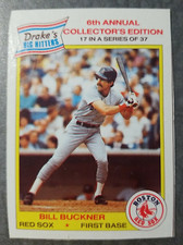 Bill Buckner Boston Red Sox 1986 Drakes #17 Hand Cut Baseball Card (B)