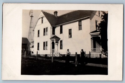 #ad Fond Dulac Wisconsin WI Postcard RPPC Photo Windmill House Scene c1910#x27;s Antique $17.52