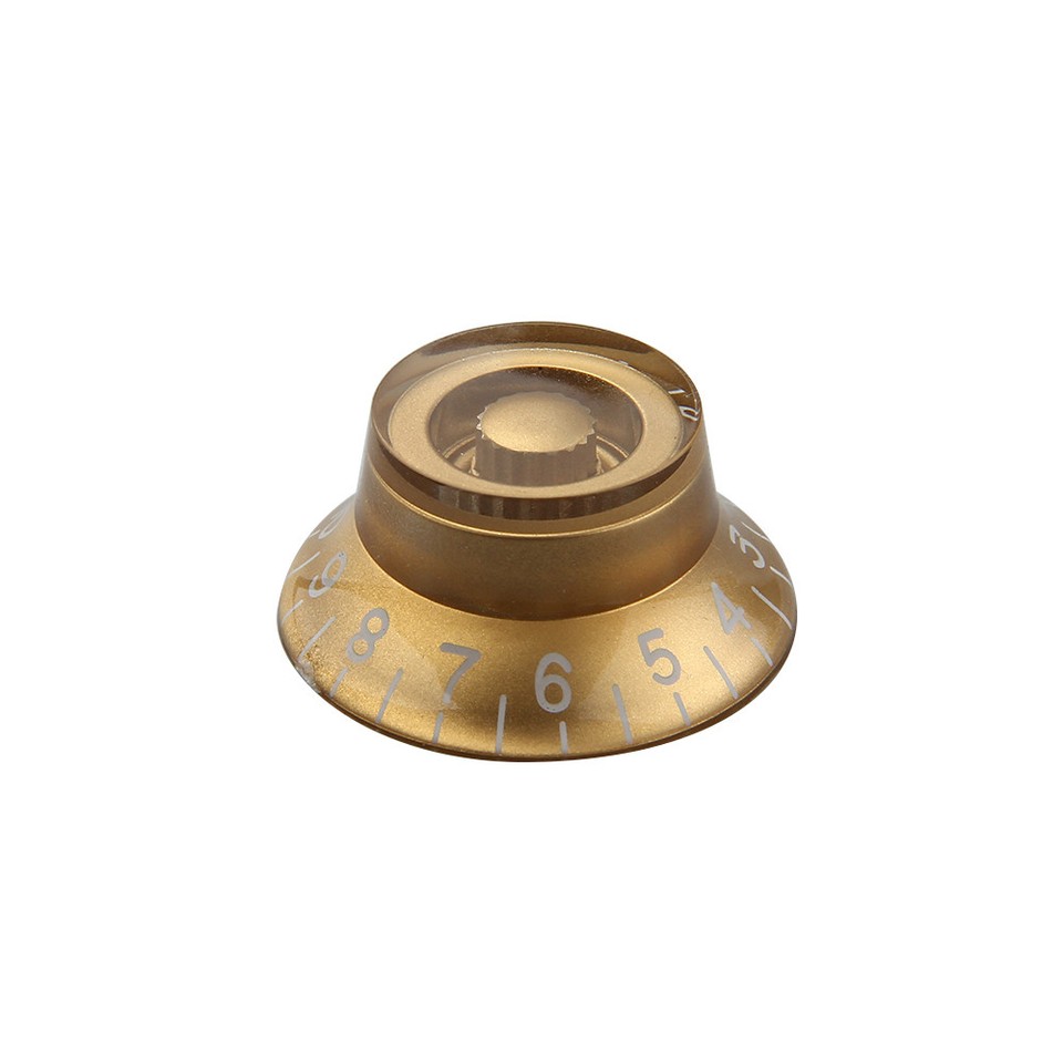 20 Pcs Top Hat Speed Control Knobs for Electric Guitar Parts Gold Left