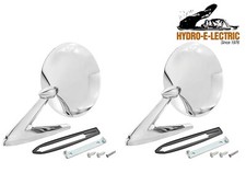 New 1964-1966 Pontiac Grand Prix Chrome Exterior Side View Mirror - Pair New 1964-1966 Pontiac Grand Prix Chrome Exterior Side View Mirror - Pair