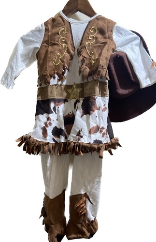 Girl's Cowgirl Cowboy Halloween Costume dressup toddler 2T Sz 24 mo w/hat - Picture 4 of 12